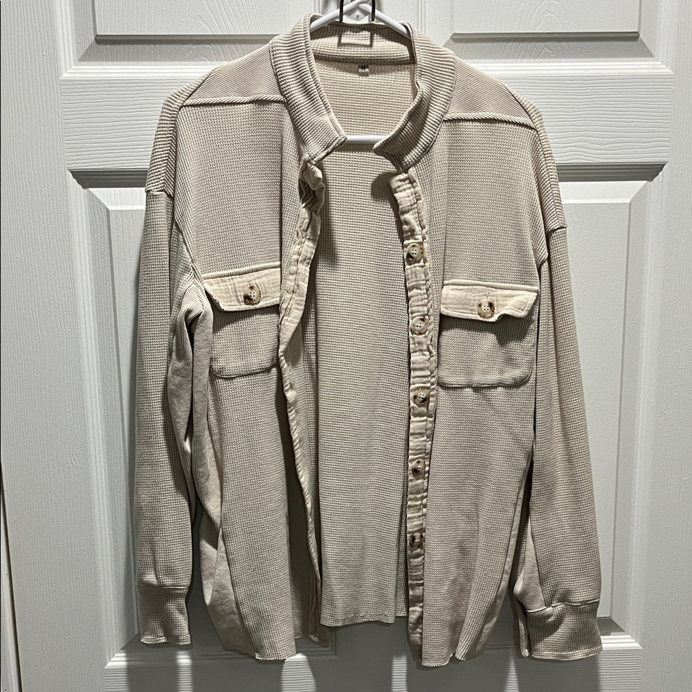 Women's Cream Button Down Shirt